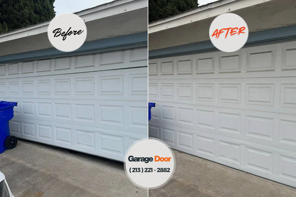 Before and after: garage door repair Chatsworth, GA